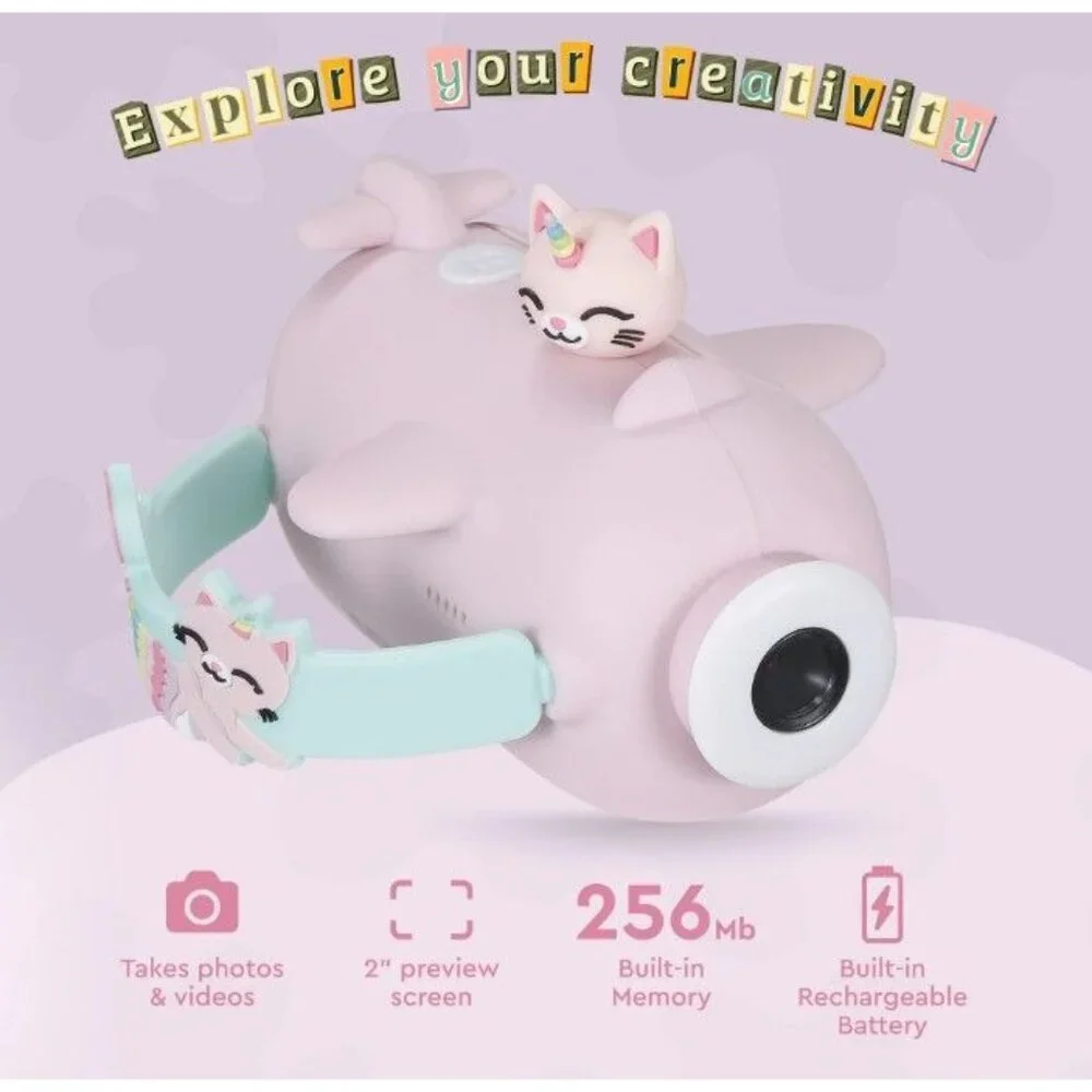 Vivitar Kidztech Camcorder for Kids, Pink Kitticorn Digital Video Camera